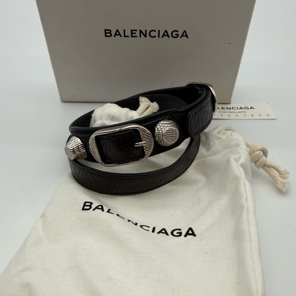 Balenciaga Leather Wrap Bracelet